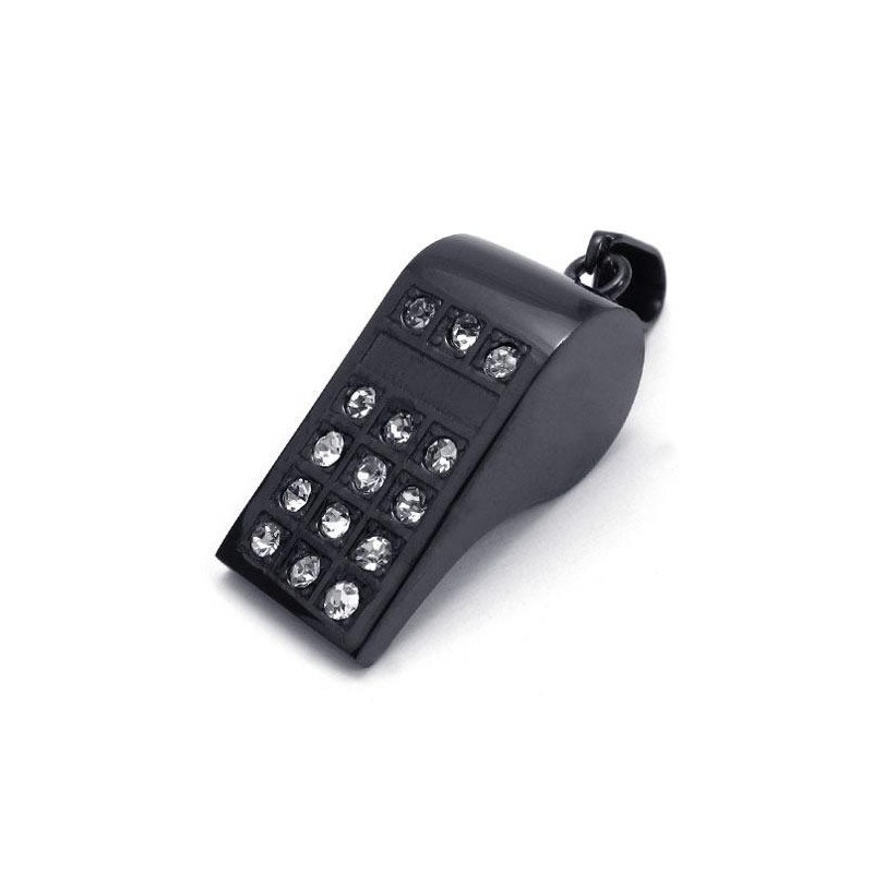 メンズ ブラック 純チタン ホイッスル ペンダントネックレス (新品) メンズ ブラック 純チタン ホイッスル ペンダントネックレス (新品)