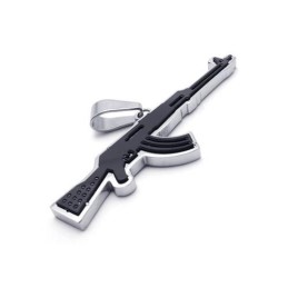 メンズ ゴールデン 純チタン AK47 ライフルペンダントネックレス