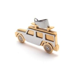 メンズ ゴールド 純チタン ジープペンダントネックレスチェーン