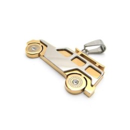 メンズ ゴールド 純チタン ジープペンダントネックレスチェーン