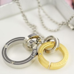 Lock Our Love スイートハート ラバーズ サークル チタンペンダント