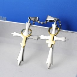 男性と女性のシンボル チタンクロスネックレスペンダント（男女兼用）