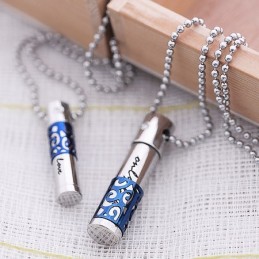 ファッションブルー スイートハート ラバーズ チタンネックレスペンダント
