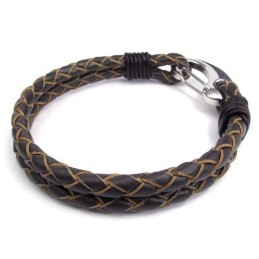 巧みなデザイン繊細な色彩優れた品質のチタンレザーバングル