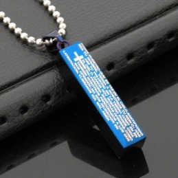 ファッションキューボイドブルーメンズチタンネックレスペンダント