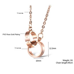 高品質の女性用フェイズリングチタンネックレス