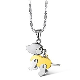 安定した品質の犬型チタンネックレス