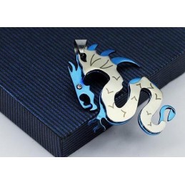 ファッション純チタンメンズペンダントとネックレスドラゴン