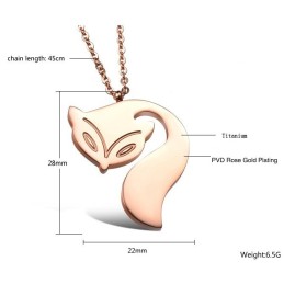 完全な仕様の女性用キツネ型チタンネックレス