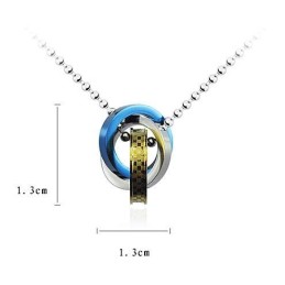 ファッションな3色リングペンダントとチタンネックレス