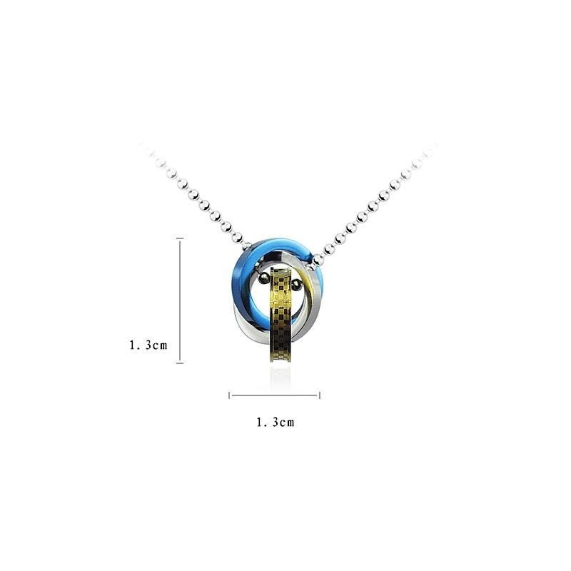 ファッションな3色リングペンダントとチタンネックレス ファッションな3色リングペンダントとチタンネックレス