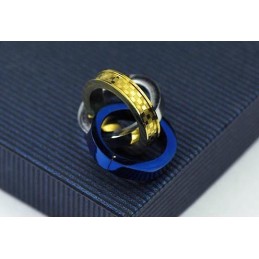 ファッションな3色リングペンダントとチタンネックレス