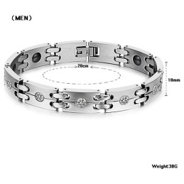 安定した品質の恋人のためのラインストーン付き健康チタンブレスレット