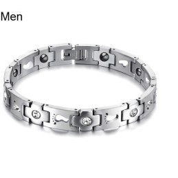 恋人のための高品質チタンブレスレットの女王ラインストーン付き