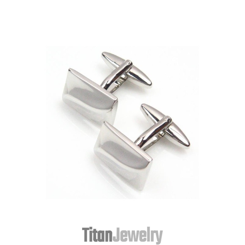 ファッションチタン凸型長方形カフスボタン