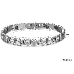 優れた品質の女性用スイートハートチタンブレスレット（ラインストーン付き）