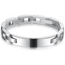 最高級品質の男性用ブラックカーボンファイバーチタンブレスレット