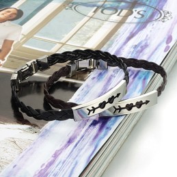 安定した品質の女性用スイートハートチタンレザーバングル