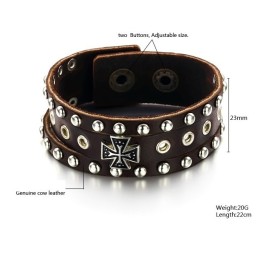 高品質クロスチタンレザーバングル