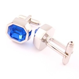 クールなブルーオパールを使用したおしゃれなチタン製カフスボタン