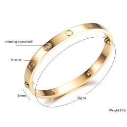 信頼できる品質の女性用チタンバングル（ラインストーン付き）