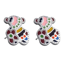 安定した品質の女性用クマ型チタンイヤリング