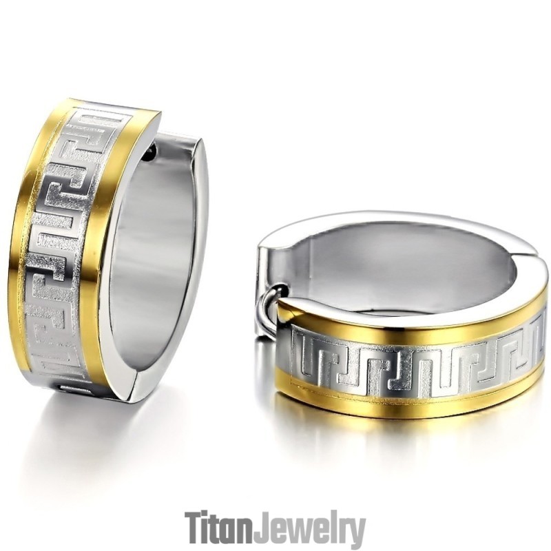 高品質の壁面模様のチタンイヤリング