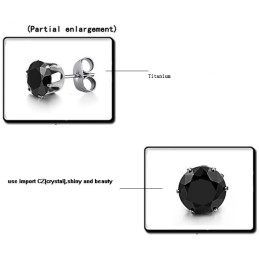 高品質男性用ブラックチタンイヤリング（ダイヤモンド付き）