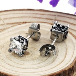 安定した品質のダイヤモンド付きユニセックスチタンイヤリング