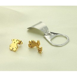 最高品質の女性用クマ型チタンイヤリング