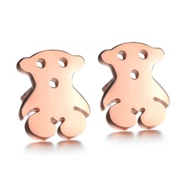 品質と量を保証する女性用クマ型チタンイヤリング