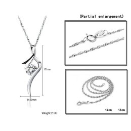 安定した品質の女性用プラチナメッキチタンネックレス（ダイヤモンド付き）