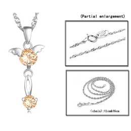 安定した品質の女性用紫プラチナメッキチタンネックレス（ダイヤモンド付き）