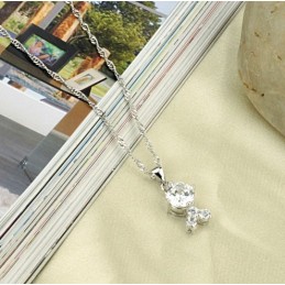 信頼できる品質の女性用プラチナメッキチタンネックレス（ラインストーン付き）