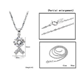 信頼できる品質の女性用プラチナメッキチタンネックレス（ラインストーン付き）