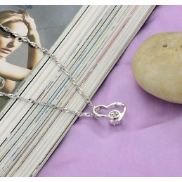安定した品質の女性用プラチナメッキチタンネックレス（ダイヤモンド付き）