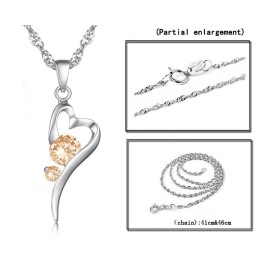 幅広い種類の女性用ロックシェイププラチナメッキチタンネックレス（ダイヤモンド付き）