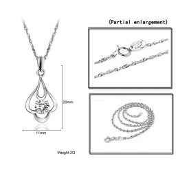 品質と量を保証するダイヤモンド付きプラチナメッキチタンネックレス