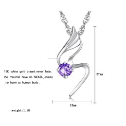 信頼性の高い品質の女性用プラチナメッキチタンネックレス（ダイヤモンド付き）