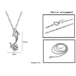 品質と量を保証する女性用イルカ型プラチナメッキチタンネックレス（ダイヤモンド付き）