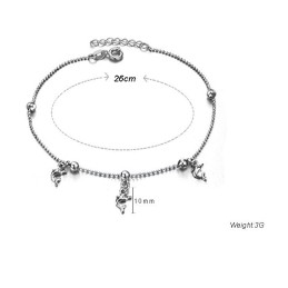 高品質の女性用イルカ型プラチナメッキチタンアンクレット