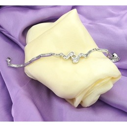 幅広い種類の女性用クラシックプラチナメッキチタンブレスレット（ラインストーン付き）