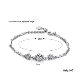 安定した品質の女性用プラチナメッキチタンブレスレット（ダイヤモンド付き）