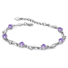 世界的に有名な女性用パープルプラチナメッキチタンブレスレット（ダイヤモンド付き）