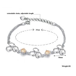 優れた品質の女性用プラチナメッキチタンブレスレット（パープルクリスタル付き）