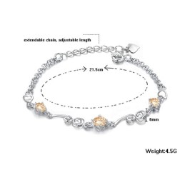 高品質の女性用パープルプラチナメッキチタンブレスレット（ダイヤモンド付き）
