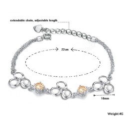 豊富なバリエーションの女性用色褪せしないプラチナメッキチタンブレスレット