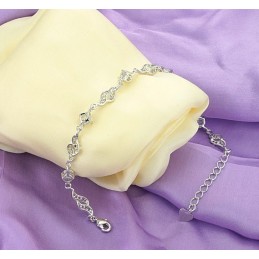 優れた品質の女性用中空プラチナメッキチタンブレスレット（ラインストーン付き）