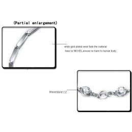 最高品質のプラチナメッキチタンブレスレット（ラインストーン付き）