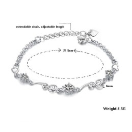 安定した品質の女性用プラチナメッキチタンブレスレット（ラインストーン付き）